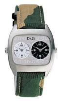 Dolce & Gabbana correa de reloj 3719240255 Cuero/Textil Verde 22mm + costura beige